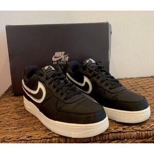 Size 9 - Nike Air Force 1 '07 LV8 1 Embroidered Swoosh - Black Sail